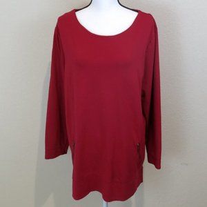 Chico's Red Sweatshirt Size XL